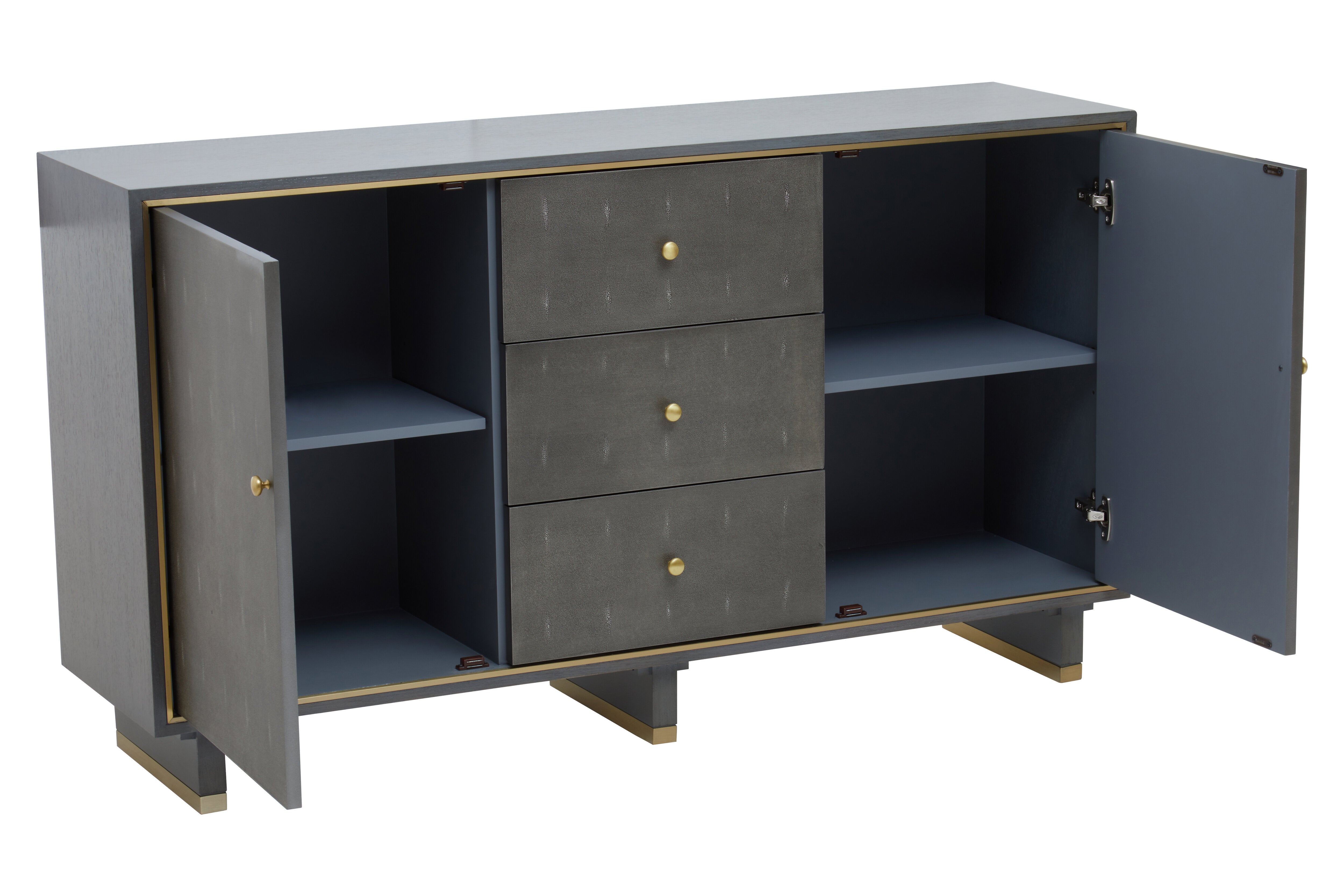 Torcino Grey Faux Shagreen Sideboard